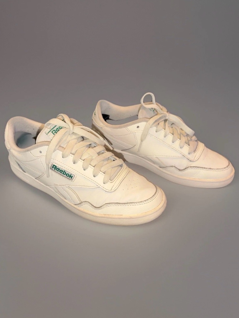 Reebok Club C 85 White Green Leather Sneakers Women's Size 8.5